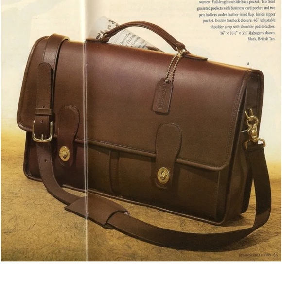 *SOLD* Vintage Coach Prescott black leather briefcase messenger bag - Picture 9 of 10